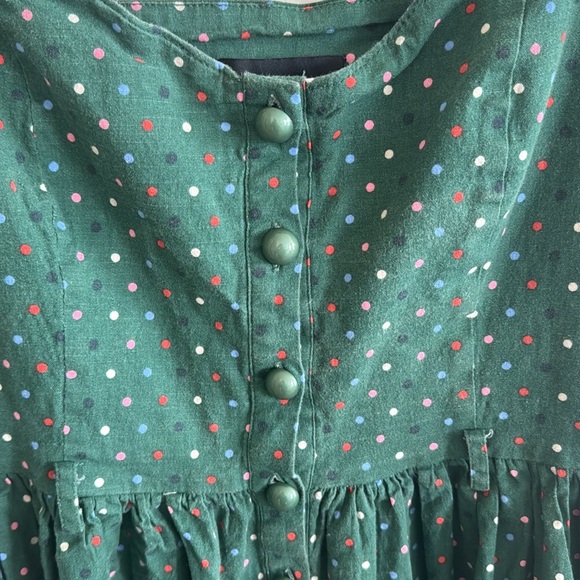 Collectif Clothing Modcloth 50s Jemima Polka Dot Swing Dress in Green size 12 - Picture 5 of 8